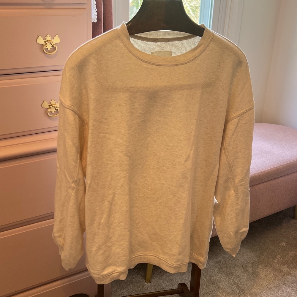Aerie Cream Textured Knit Sweatshirt